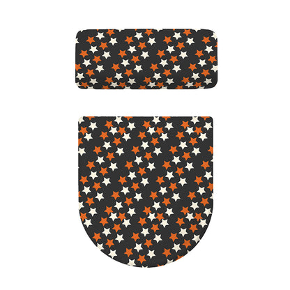 Halloween Star Pattern Print Toilet Lid And Tank Cover Set