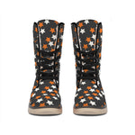 Halloween Star Pattern Print Winter Boots
