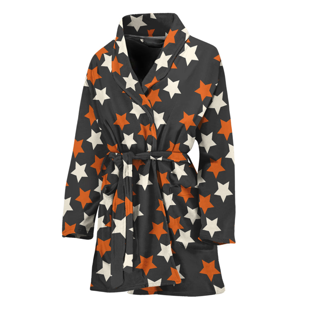 Halloween Star Pattern Print Women's Bathrobe