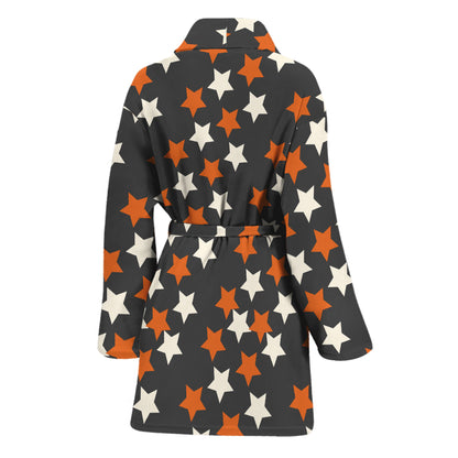Halloween Star Pattern Print Women's Bathrobe