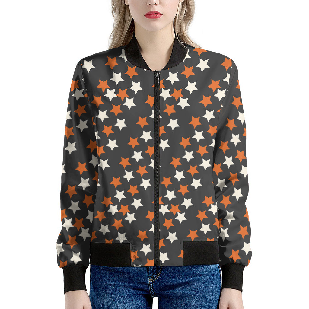 Halloween Star Pattern Print Women's Bomber Jacket