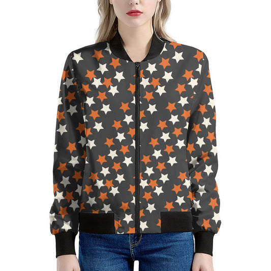 Halloween Star Pattern Print Women's Bomber Jacket