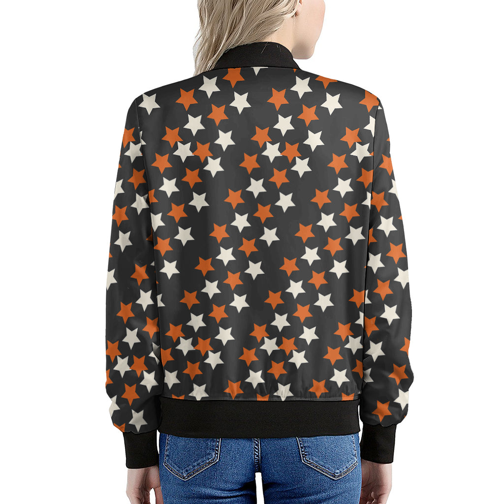 Halloween Star Pattern Print Women's Bomber Jacket