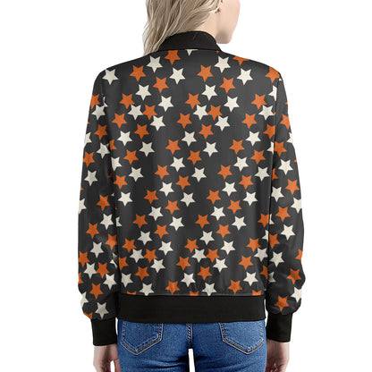Halloween Star Pattern Print Women's Bomber Jacket