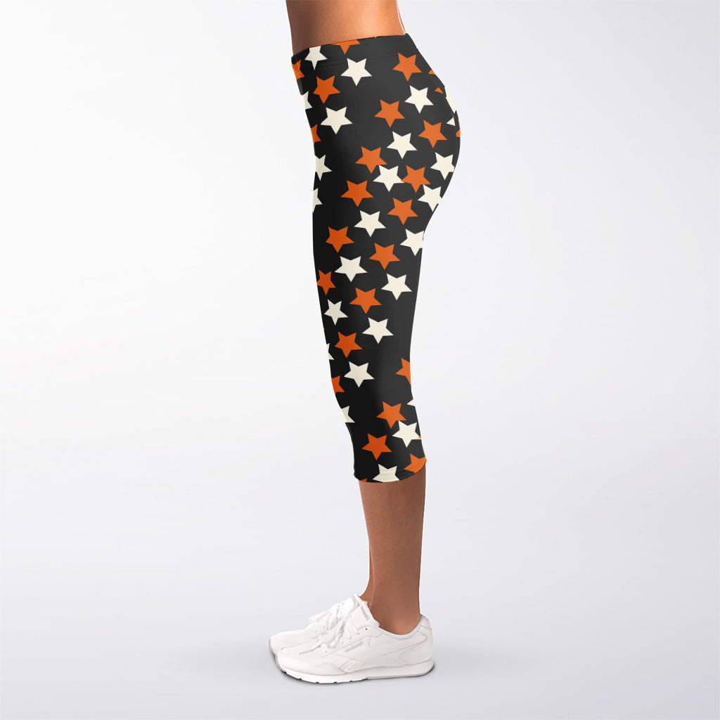 Halloween Star Pattern Print Women's Capri Leggings