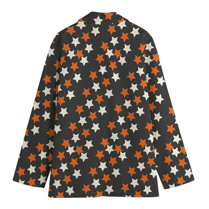 Halloween Star Pattern Print Women's Cotton Blazer