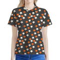 Halloween Star Pattern Print Women's Polo Shirt