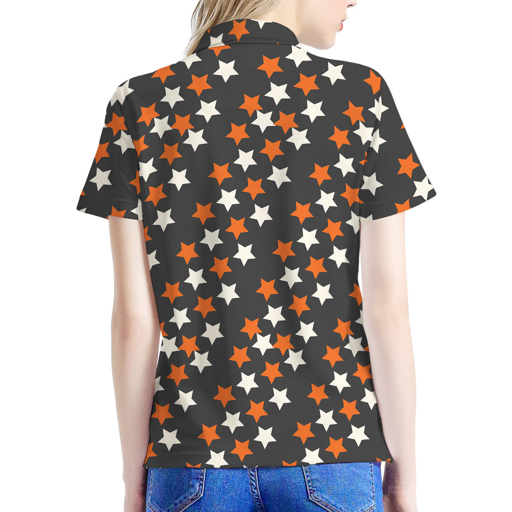 Halloween Star Pattern Print Women's Polo Shirt