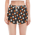 Halloween Star Pattern Print Women's Split Running Shorts