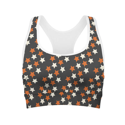 Halloween Star Pattern Print Women's Sports Bra