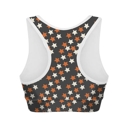 Halloween Star Pattern Print Women's Sports Bra