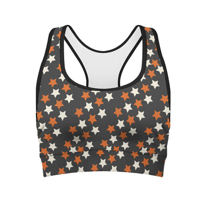 Halloween Star Pattern Print Women's Sports Bra