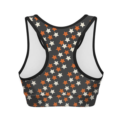 Halloween Star Pattern Print Women's Sports Bra