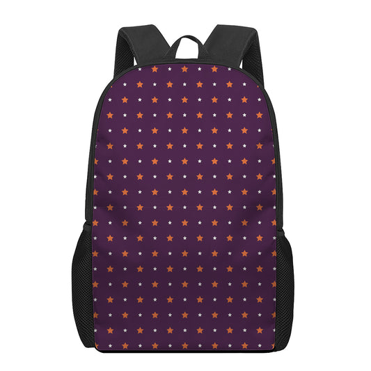 Halloween Stars Pattern Print 17 Inch Backpack