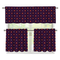 Halloween Stars Pattern Print 3 Piece Kitchen Curtains
