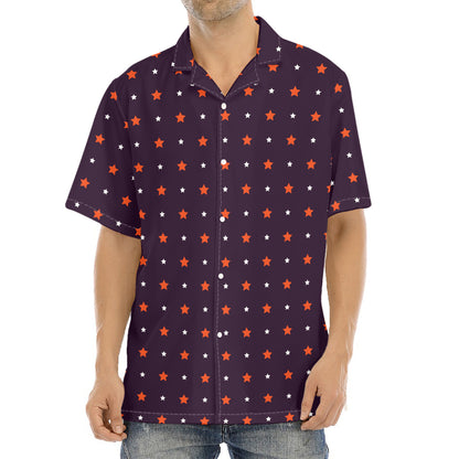 Halloween Stars Pattern Print Aloha Shirt