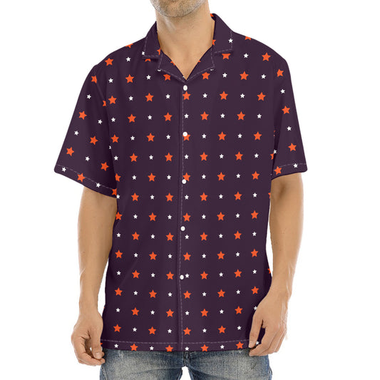 Halloween Stars Pattern Print Aloha Shirt