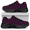 Halloween Stars Pattern Print Black Chunky Shoes