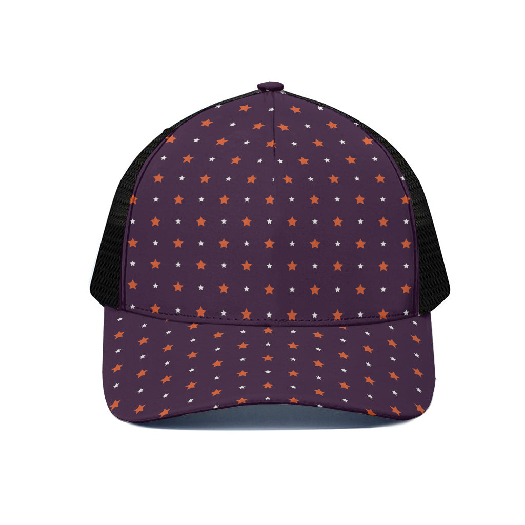 Halloween Stars Pattern Print Black Mesh Trucker Cap