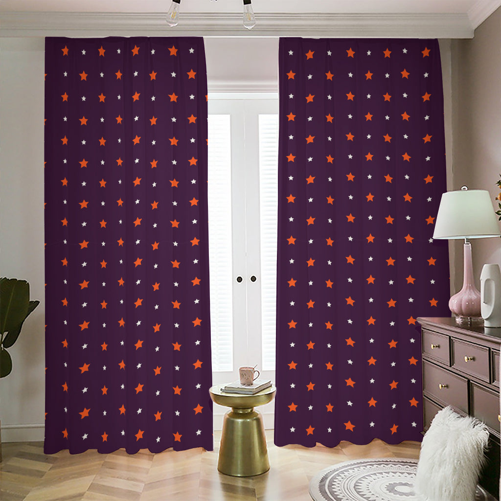 Halloween Stars Pattern Print Blackout Pencil Pleat Curtains