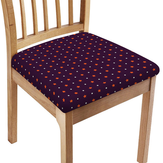 Halloween Stars Pattern Print Chair Cushion Cover