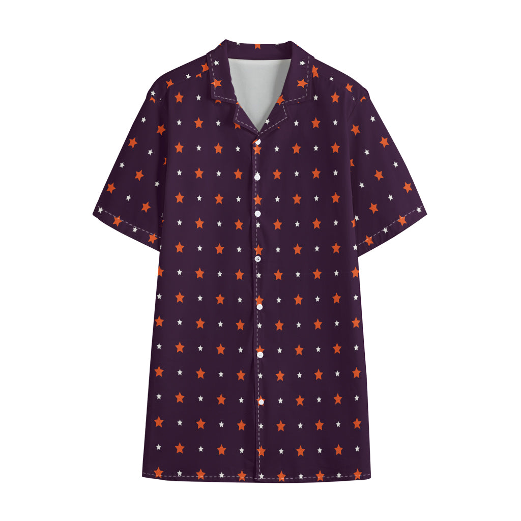 Halloween Stars Pattern Print Cotton Hawaiian Shirt