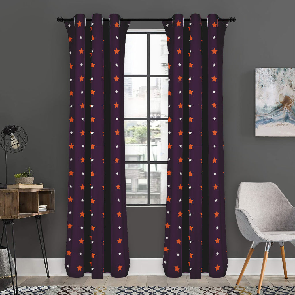 Halloween Stars Pattern Print Curtain