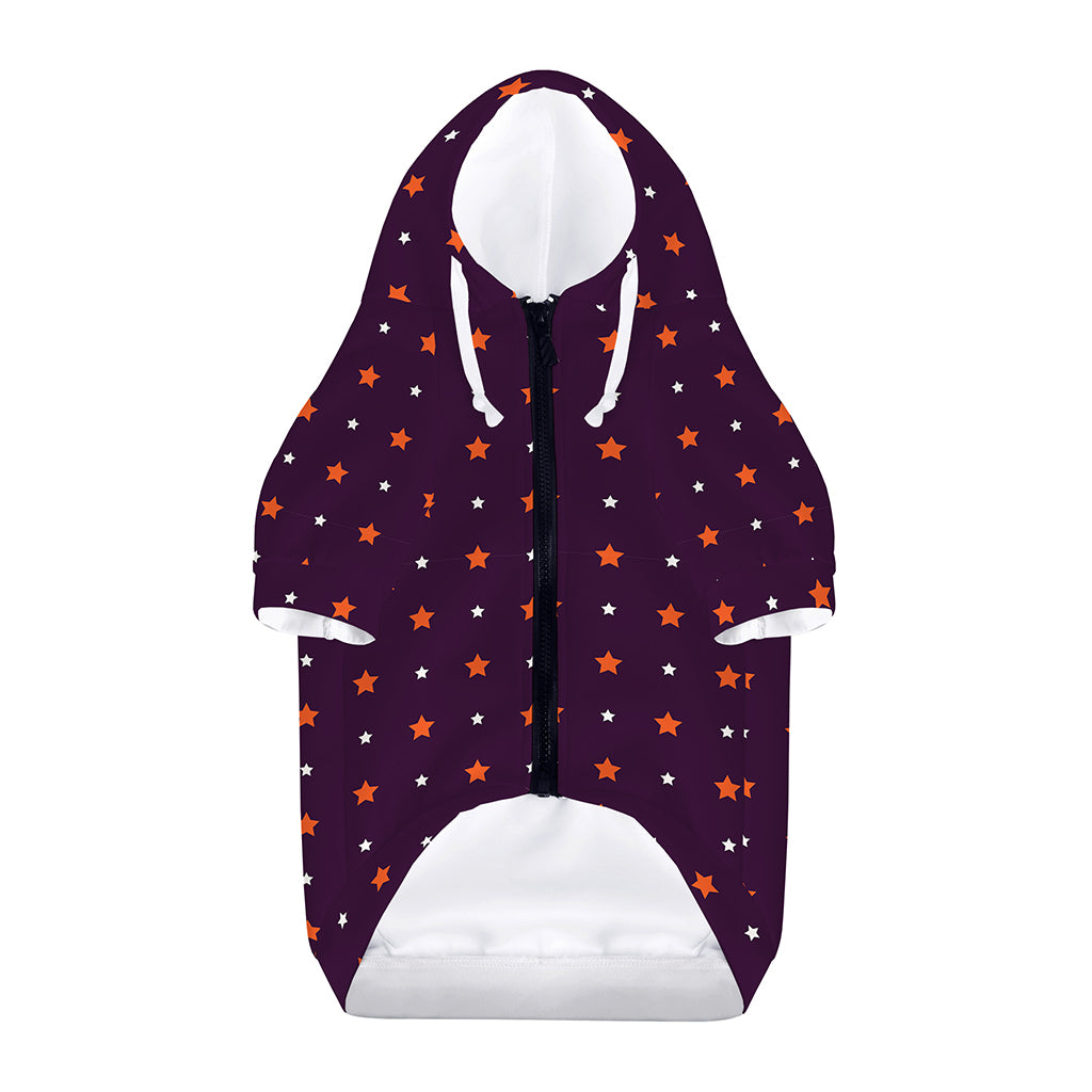 Halloween Stars Pattern Print Dog Zip Up Hoodie