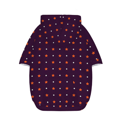 Halloween Stars Pattern Print Dog Zip Up Hoodie