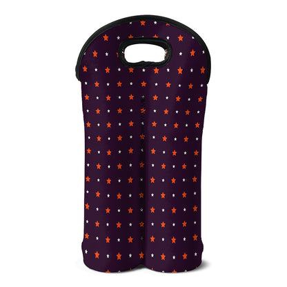 Halloween Stars Pattern Print Double Neoprene Wine Tote
