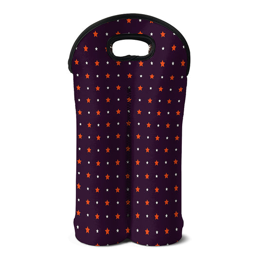 Halloween Stars Pattern Print Double Neoprene Wine Tote