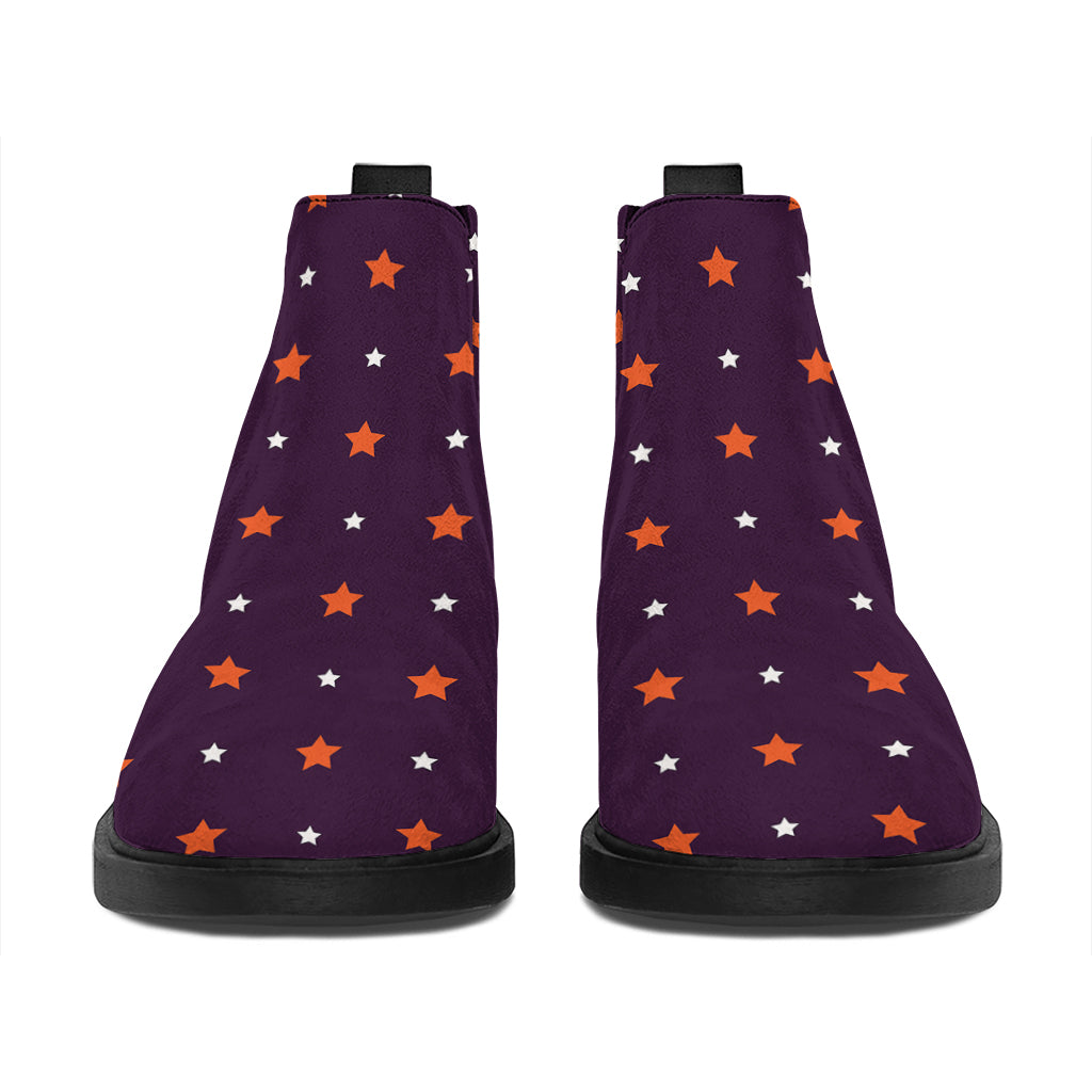 Halloween Stars Pattern Print Flat Ankle Boots