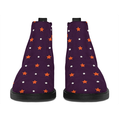Halloween Stars Pattern Print Flat Ankle Boots