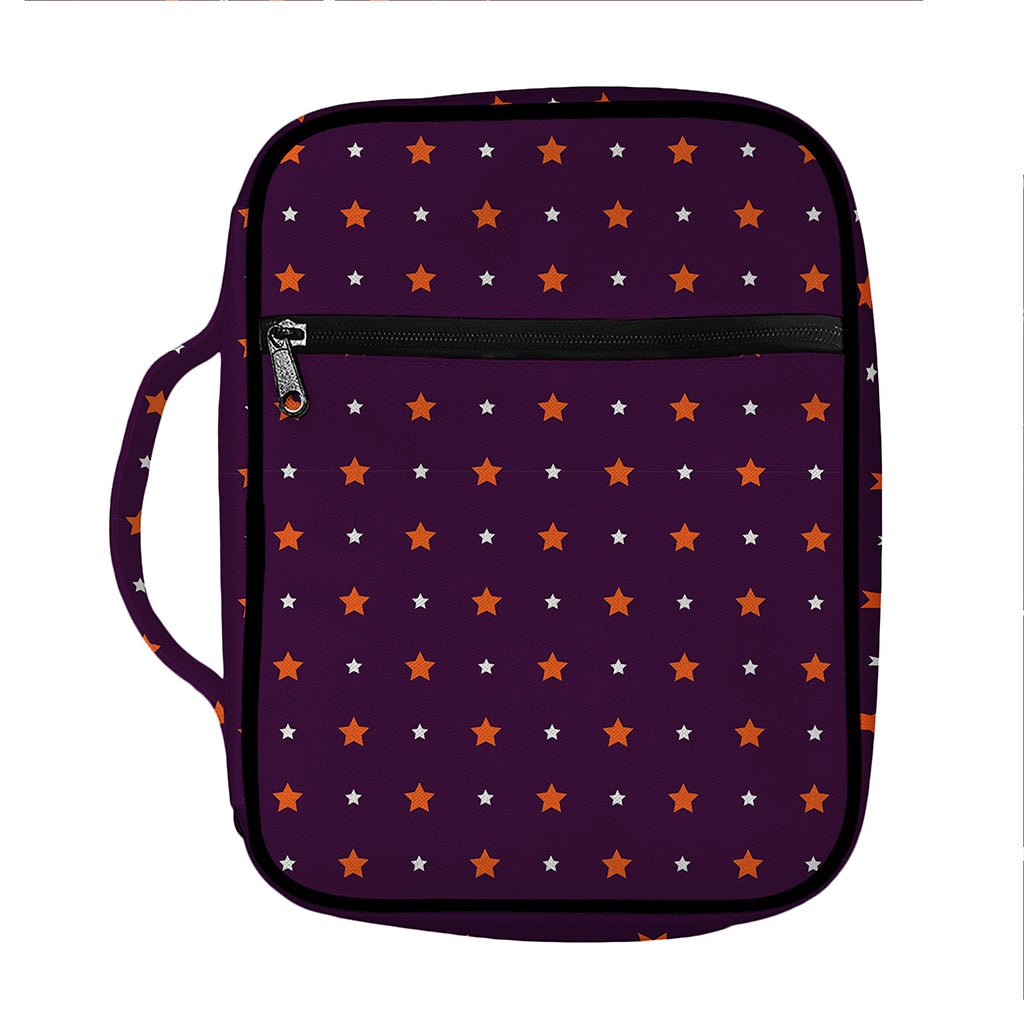 Halloween Stars Pattern Print Front Pocket Bible Bag