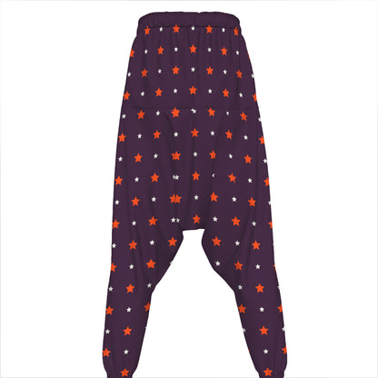 Halloween Stars Pattern Print Hammer Pants