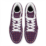Halloween Stars Pattern Print High Top Leather Sneakers