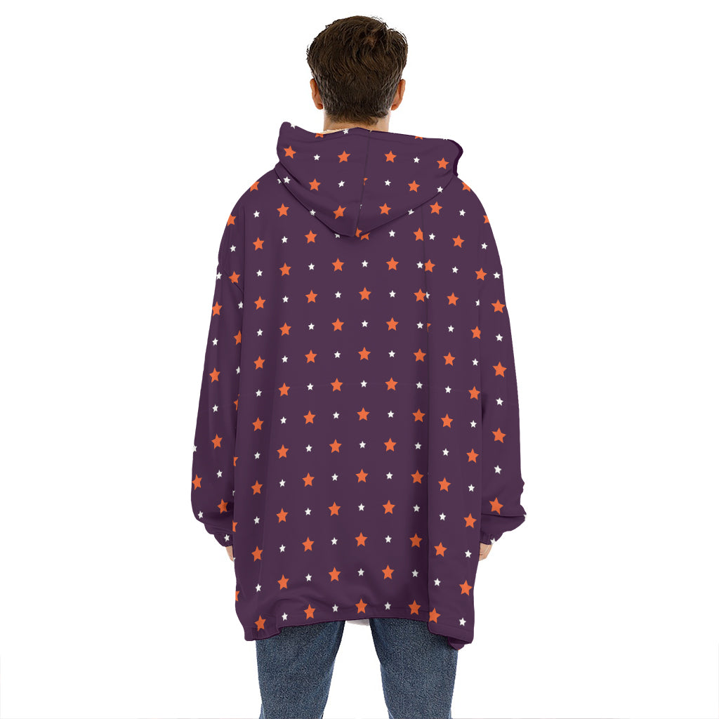 Halloween Stars Pattern Print Hoodie Blanket
