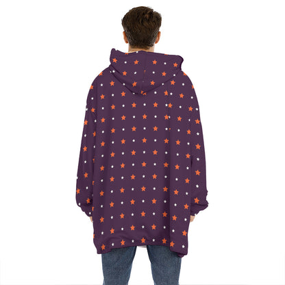 Halloween Stars Pattern Print Hoodie Blanket
