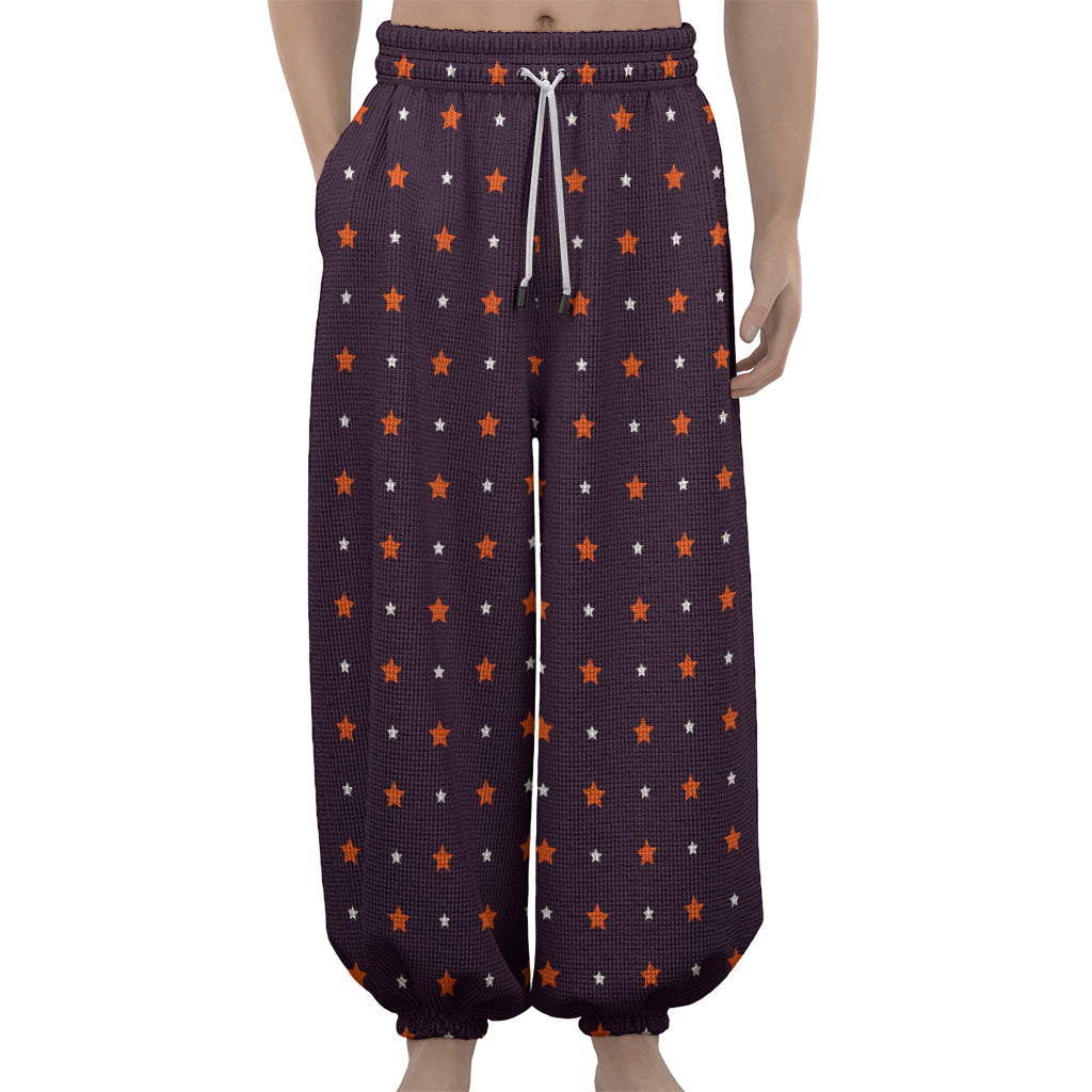 Halloween Stars Pattern Print Lantern Pants