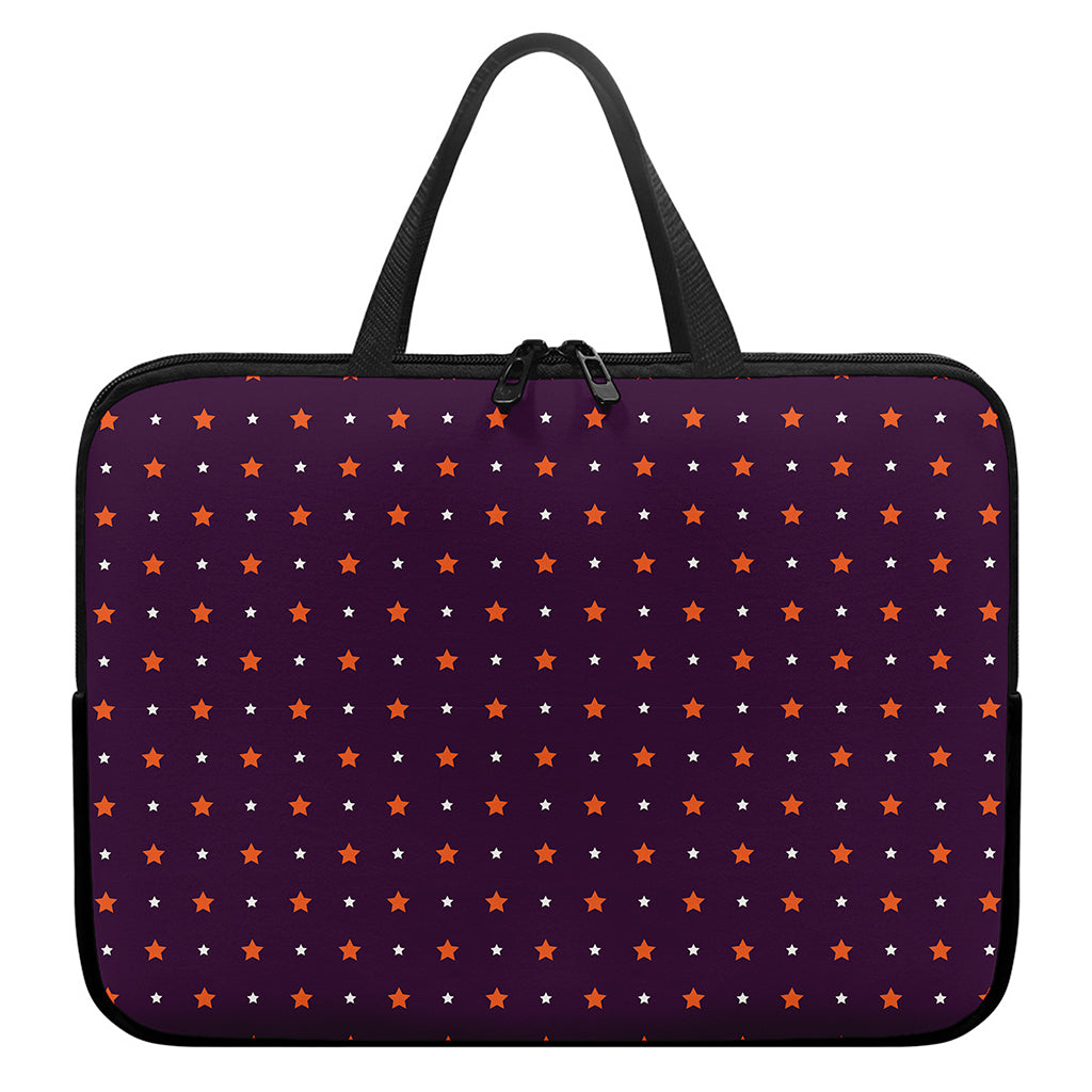 Halloween Stars Pattern Print Laptop Sleeve With Handle