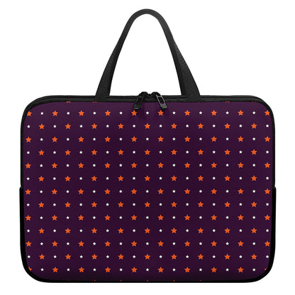 Halloween Stars Pattern Print Laptop Sleeve With Handle