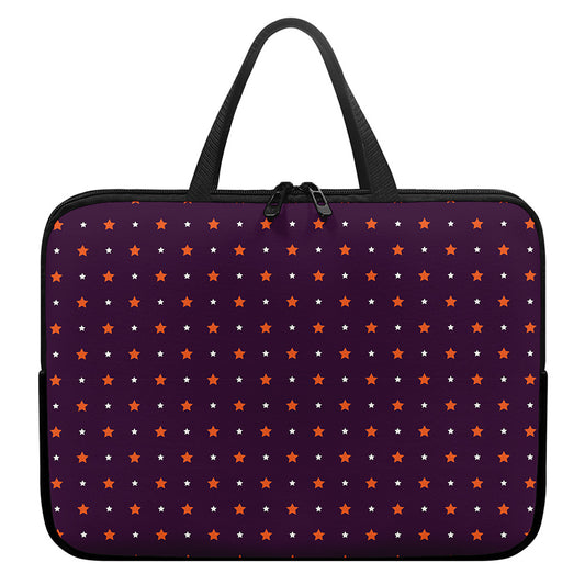 Halloween Stars Pattern Print Laptop Sleeve With Handle