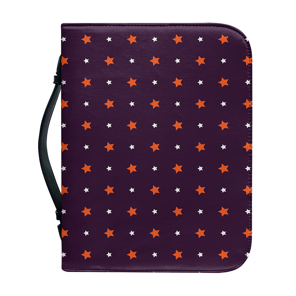 Halloween Stars Pattern Print Leather Bible Cover