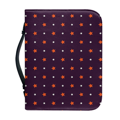 Halloween Stars Pattern Print Leather Bible Cover