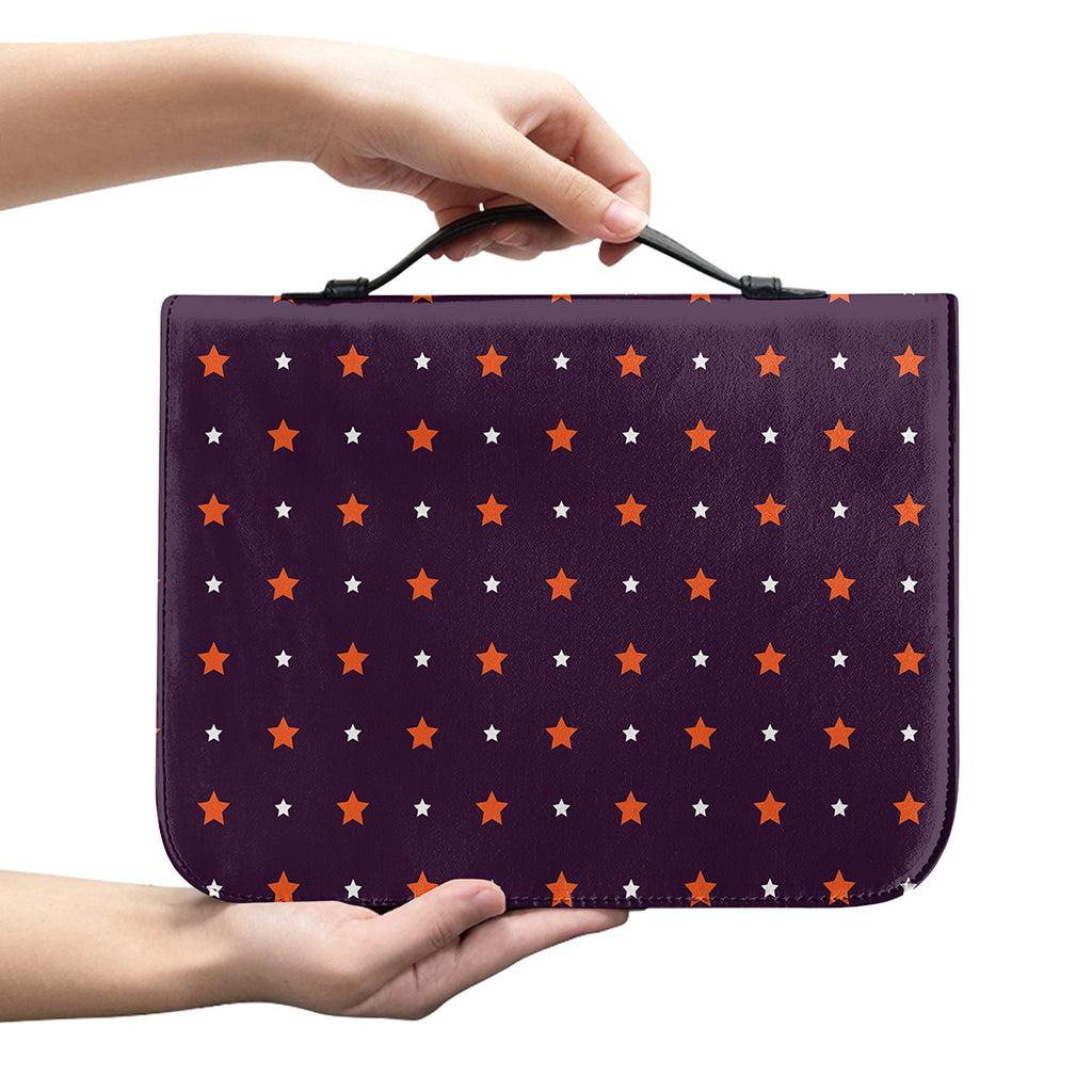 Halloween Stars Pattern Print Leather Bible Cover