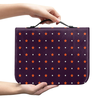 Halloween Stars Pattern Print Leather Bible Cover