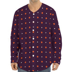 Halloween Stars Pattern Print Long Sleeve Baseball Jersey
