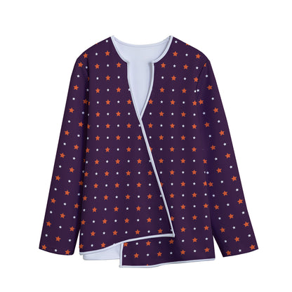 Halloween Stars Pattern Print Long Sleeve Short Coat