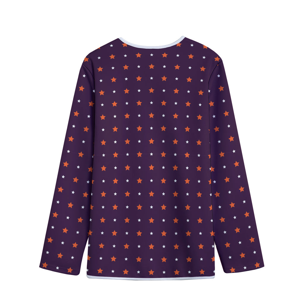 Halloween Stars Pattern Print Long Sleeve Short Coat