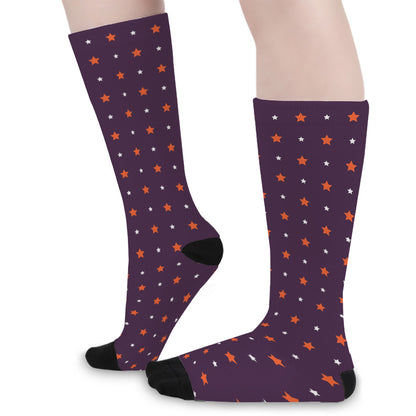 Halloween Stars Pattern Print Long Socks